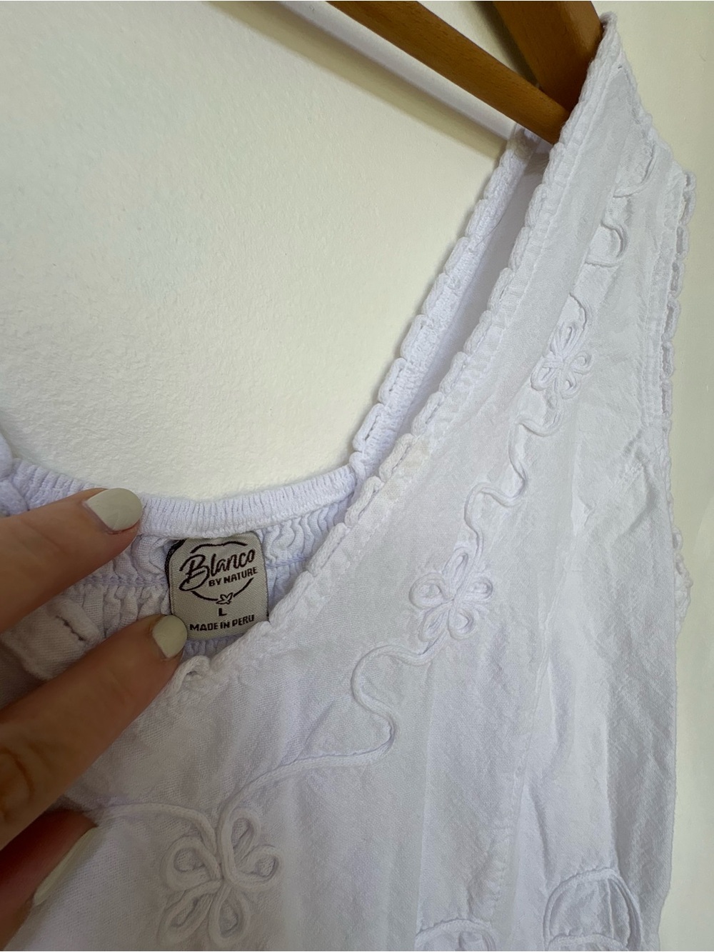 Blanco by Nature White Embroidered Cotton Dress